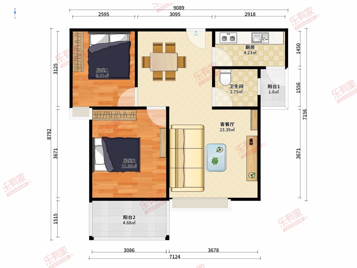 城市阳光户型图