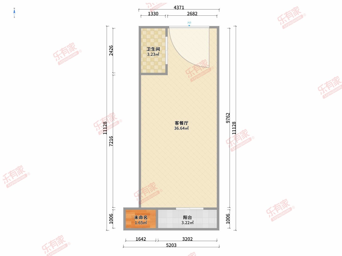 世茂港珠澳口岸城 0房2厅1卫0厨1阳45.0m² 南