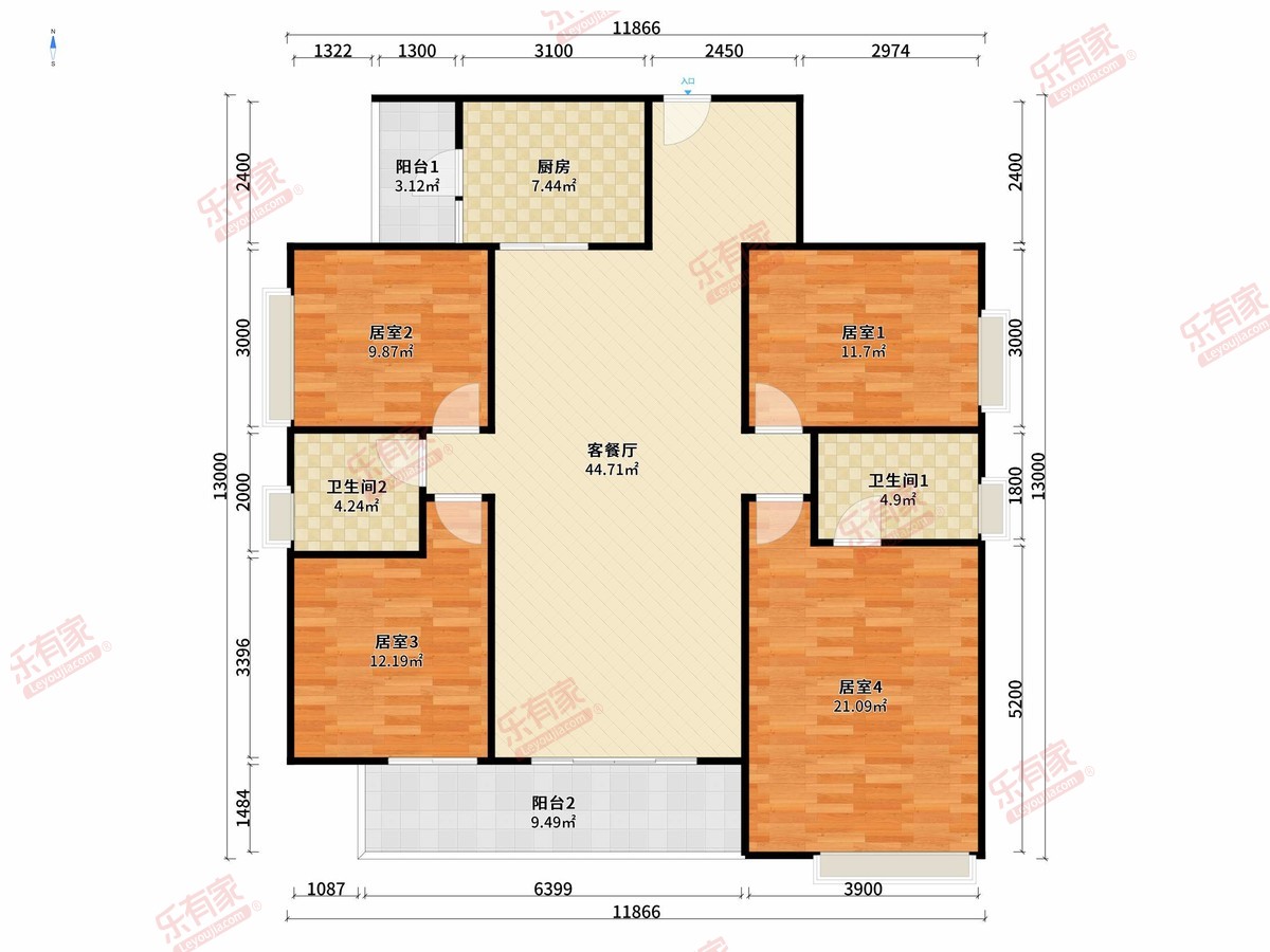 华鸿璟悦轩6栋02户型146㎡