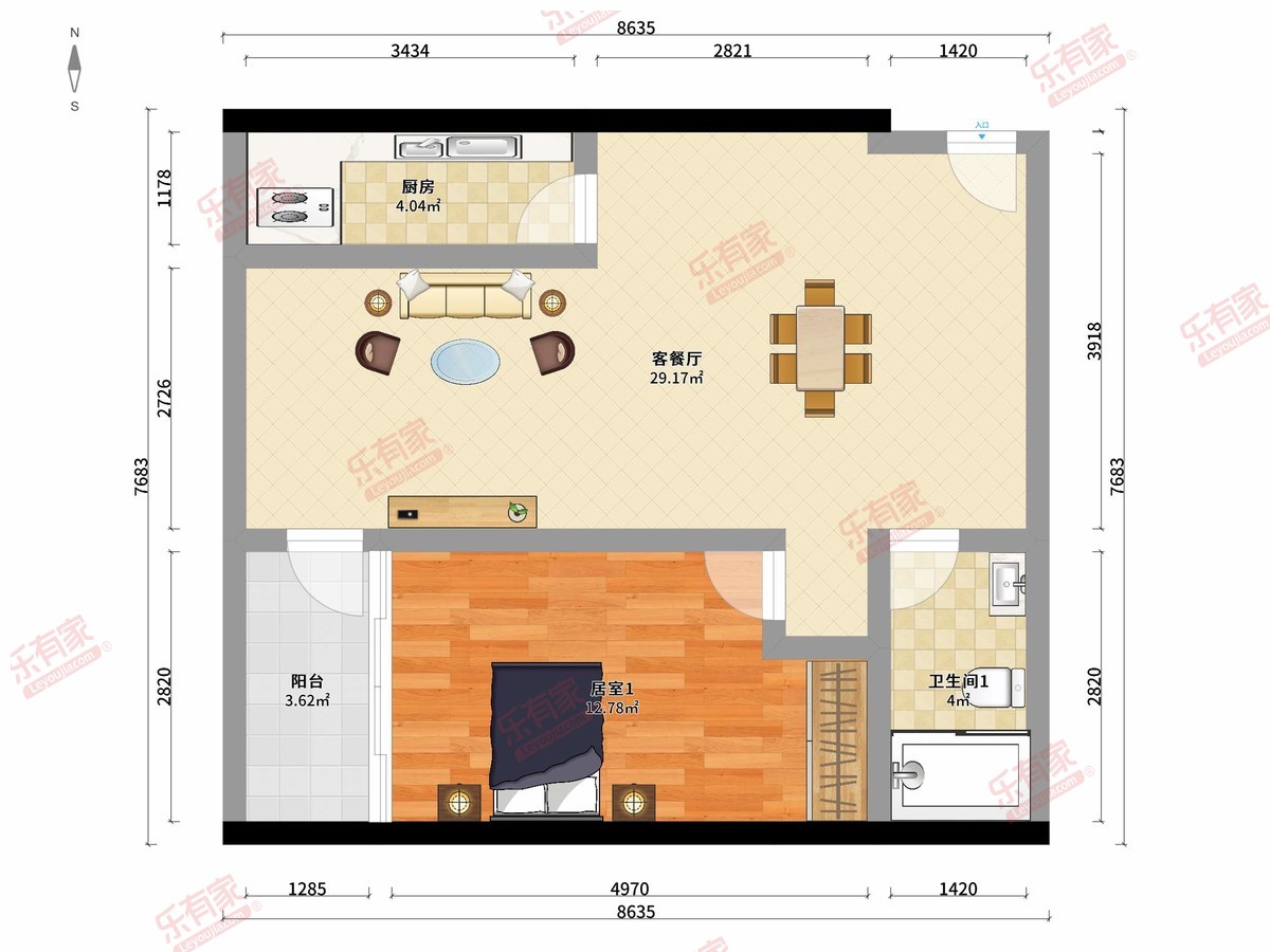 虎门高铁站TOD核心区综合开发项目 3房2厅2卫1厨1阳90.0m² 东