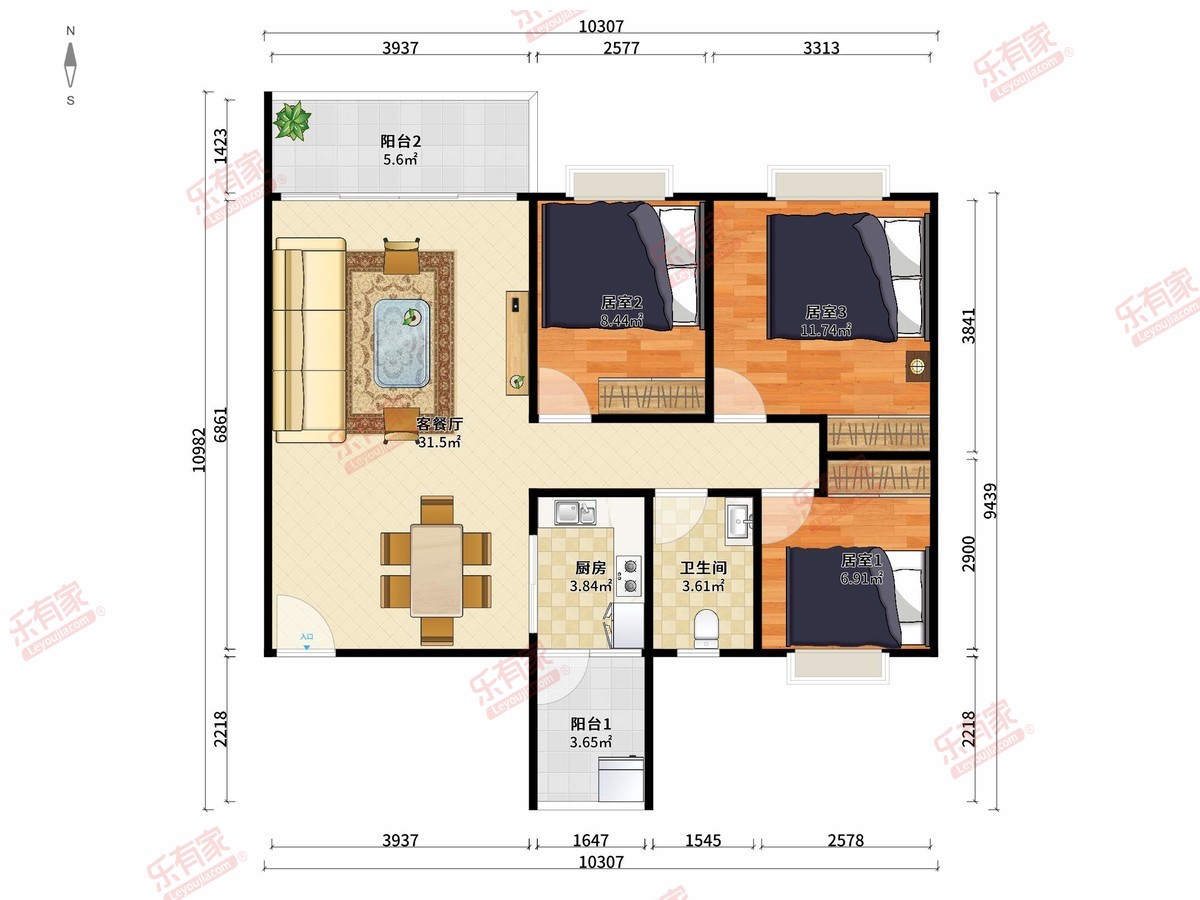 京华奥园A区 3房2厅2卫 94.11㎡-珠海京华奥园A区二手房
