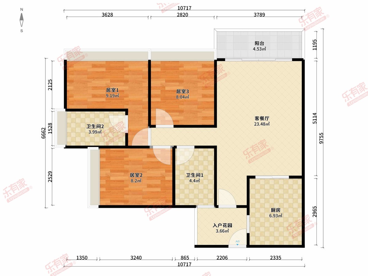 东建锦绣龙湾 3房2厅2卫 92㎡