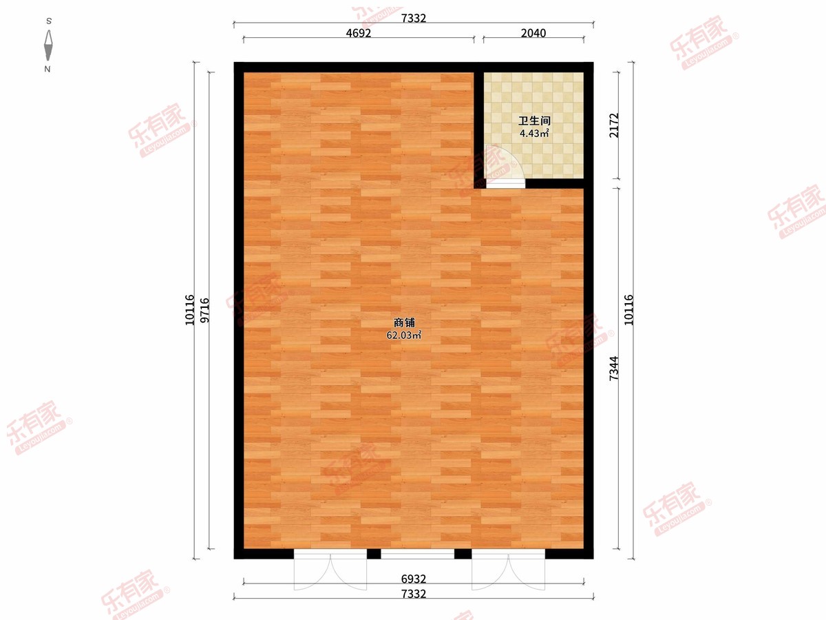 富盈公馆 1房0厅1卫0厨0阳75.0m² 北