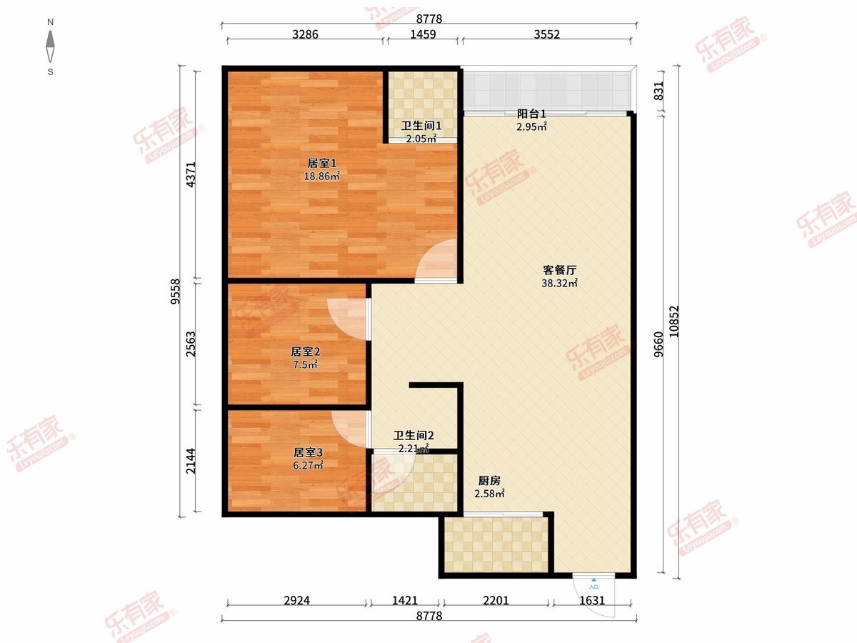 美的鹭湖森林度假城 3房2厅2卫1厨1阳92.0m² 南