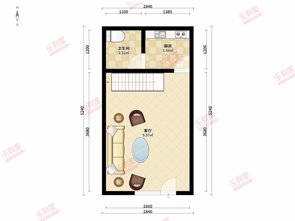 广东基础楼 1房1厅1卫 50㎡