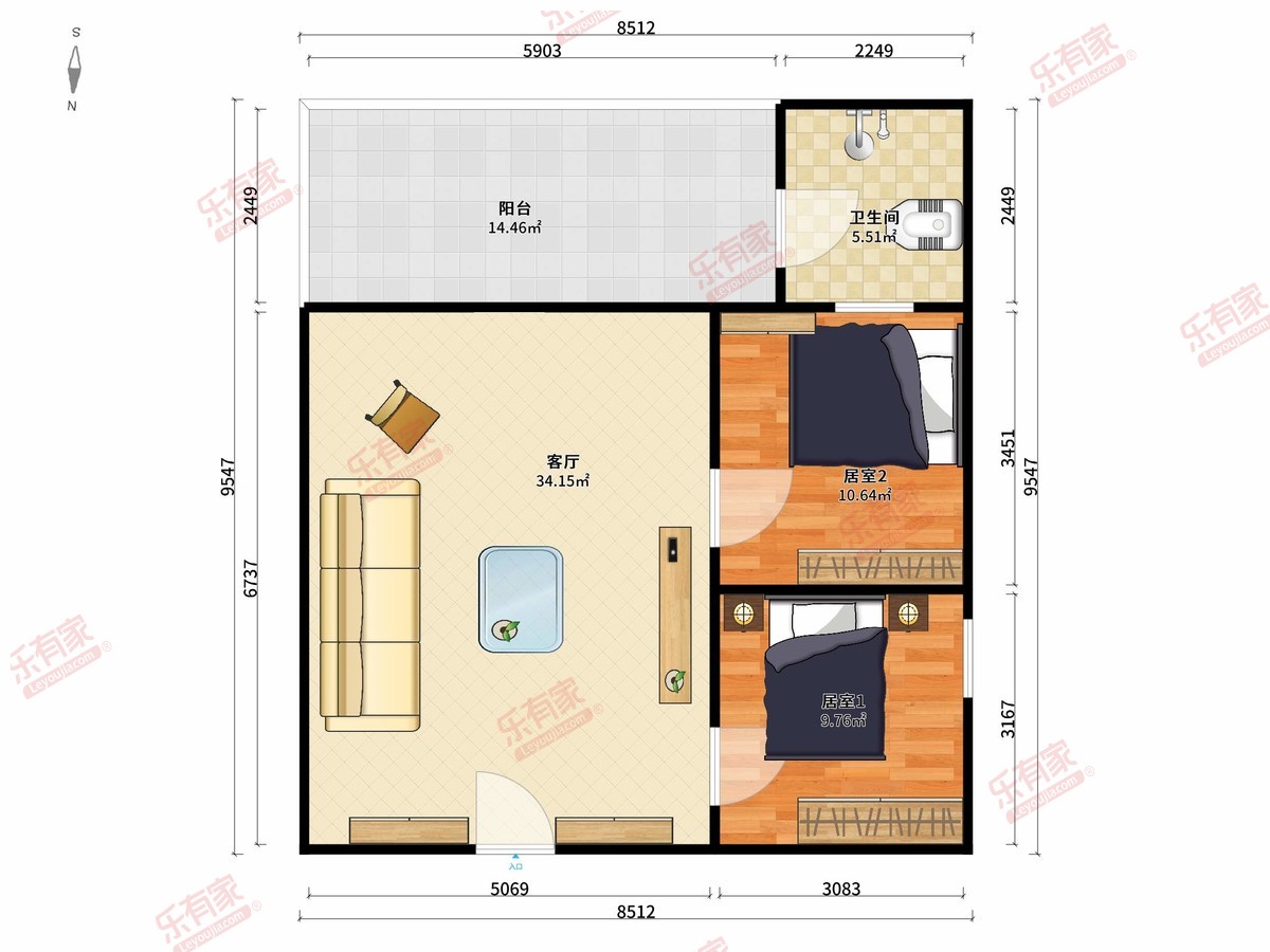 安平路 2房1厅1卫 80㎡-珠海安平路租房