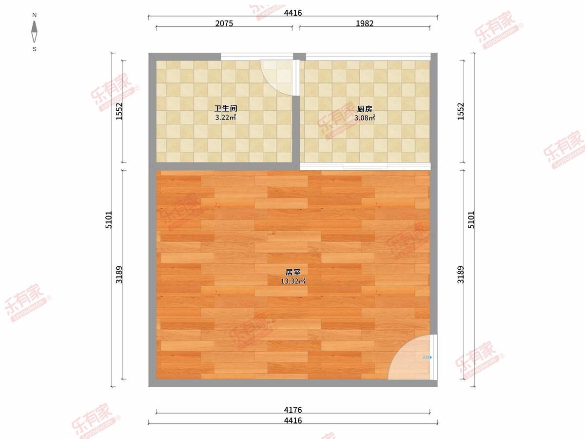 东兴大厦 1房0厅1卫 20㎡-广州东兴大厦租房