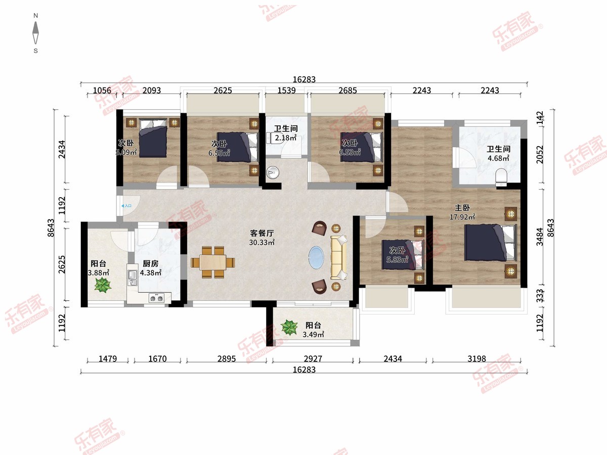 鸿荣源壹成中心花园6区户型图