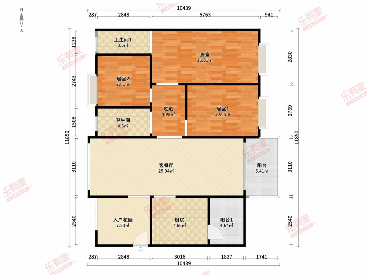 中怡新天地 3房2厅2卫1厨2阳124.0m² 东