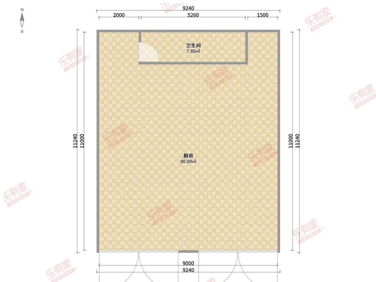 富盈公馆 2房0厅1卫1厨0阳200.0m² 南