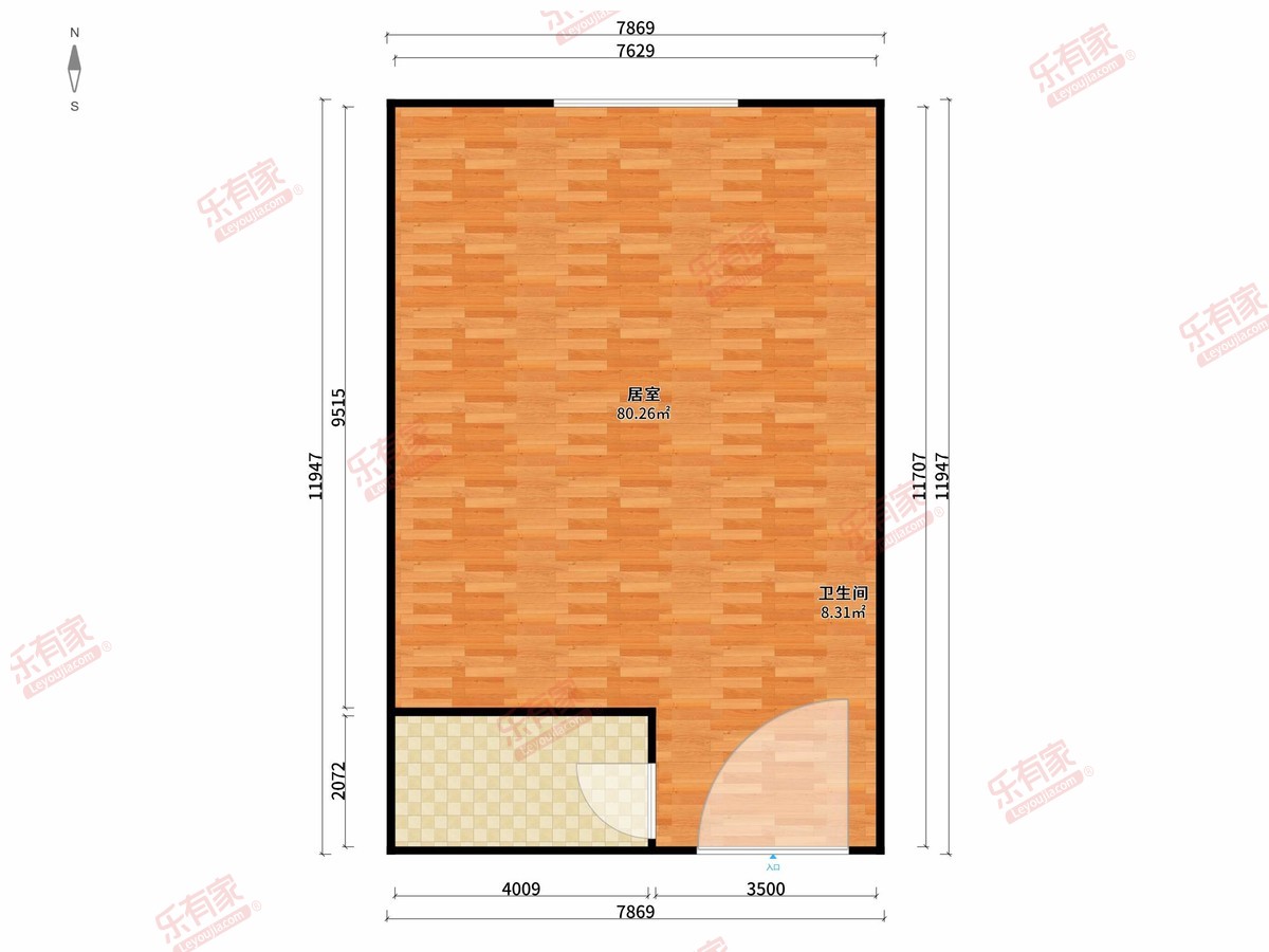 卓夫国贸金融大厦 1房0厅1卫 98㎡