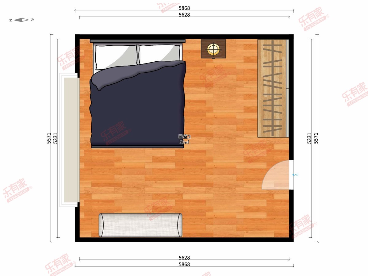 二期御景佳园 1房0厅0卫0厨0阳30.0m² 南 1
