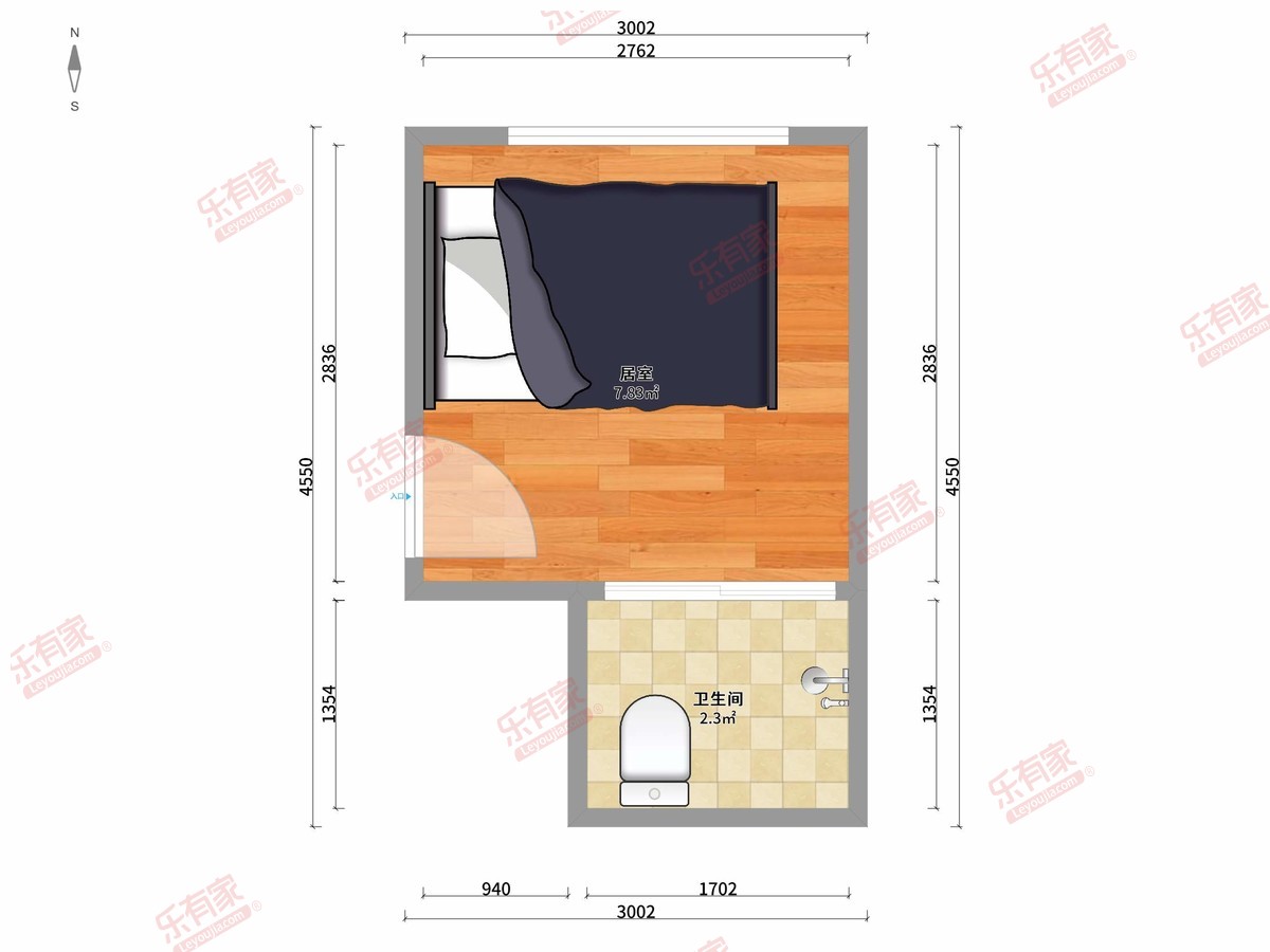 福星阁 1房0厅1卫 25㎡