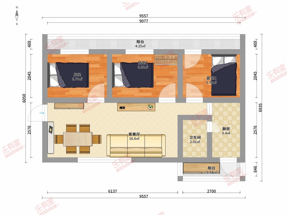 福星北住宅小区户型图