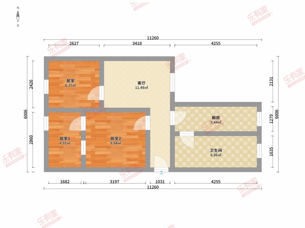 广氮新村 3房1厅1卫 73.24㎡