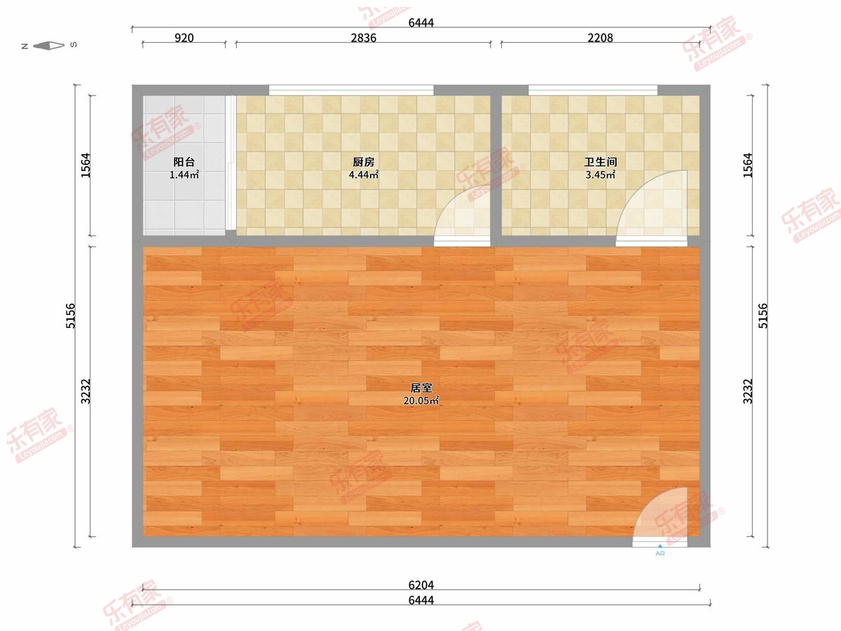 东普装1室0厅32m²