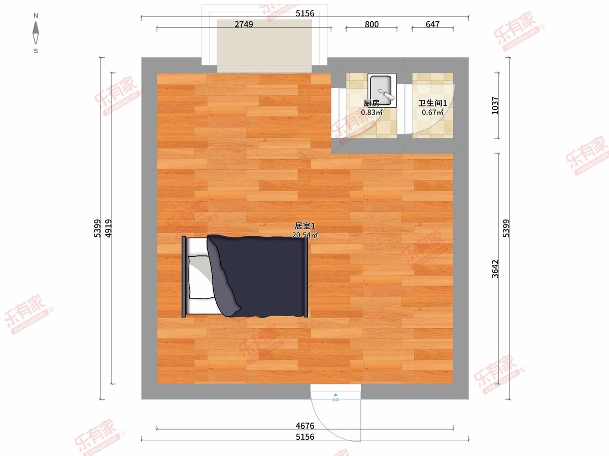 老围新村 1房0厅1卫 23㎡-深圳老围新村租房