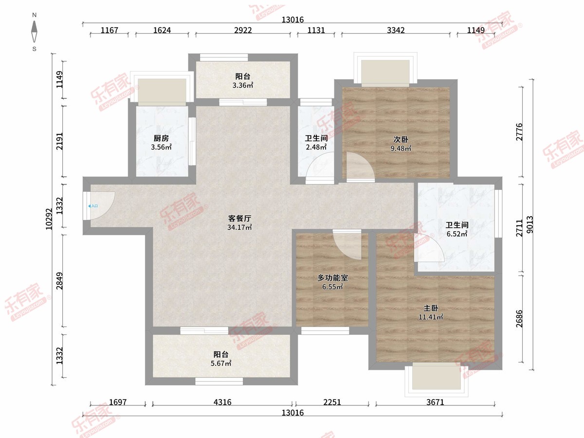 骏景湾领峰 3房2厅2卫1厨2阳99.2m² 南