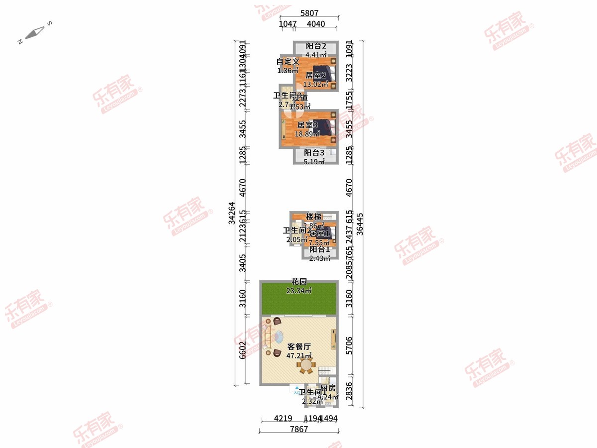 佳兆业东江新城四期 3房2厅3卫1厨3阳150.0m² 南