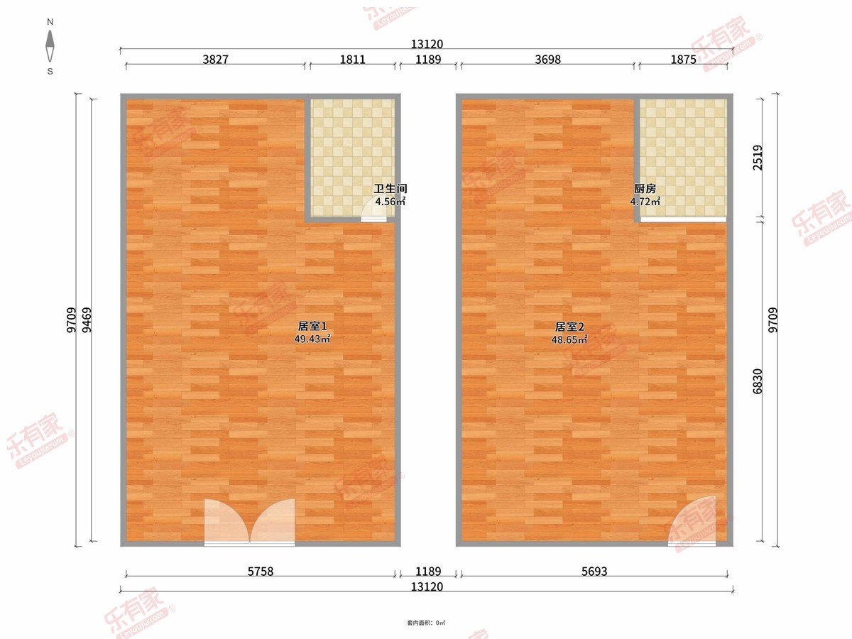 敏捷尚品商务中心 2房0厅1卫1厨0阳119.0m² 西南