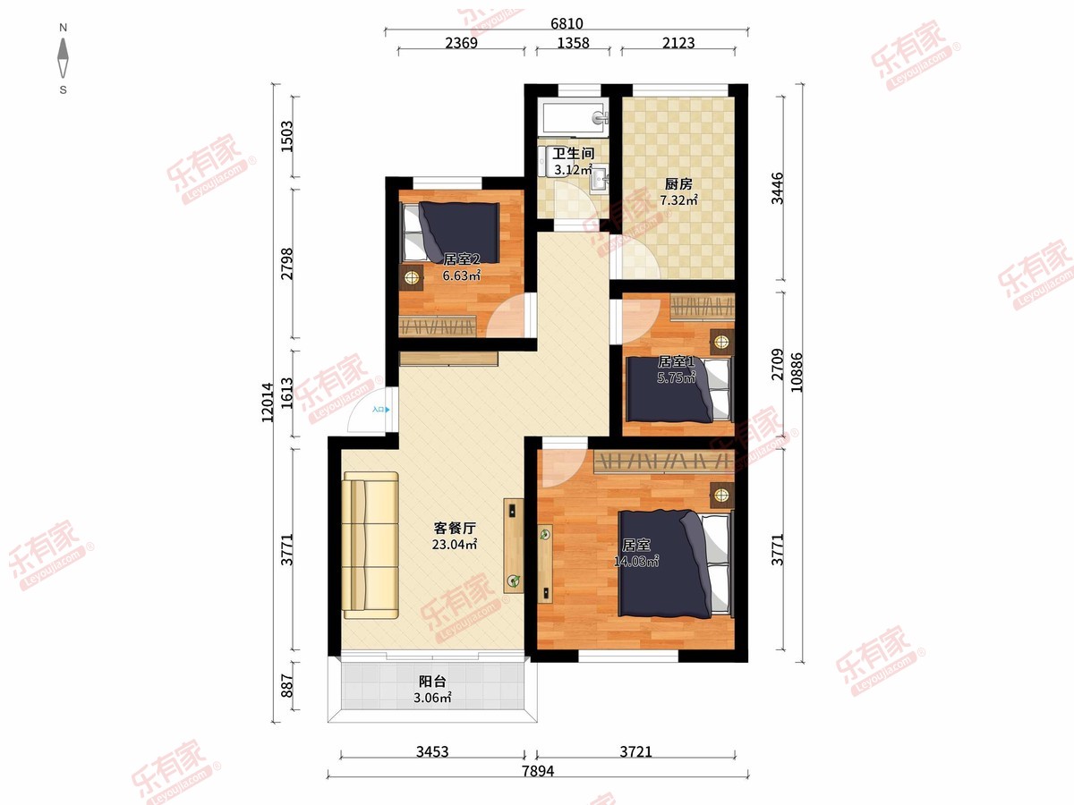 西南街口岸一街 3房2厅1卫 74㎡-佛山西南街口岸一街二手房