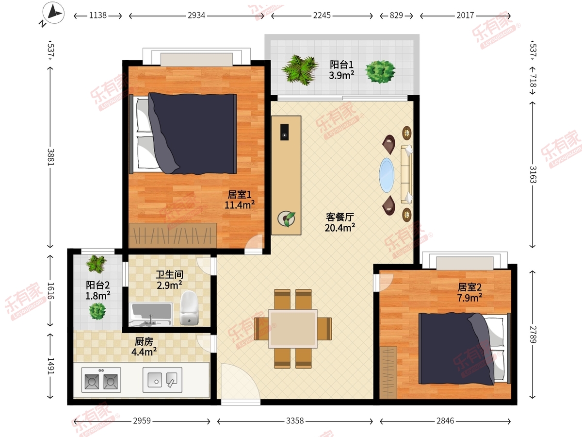 深业泰然观澜玫瑰苑户型图