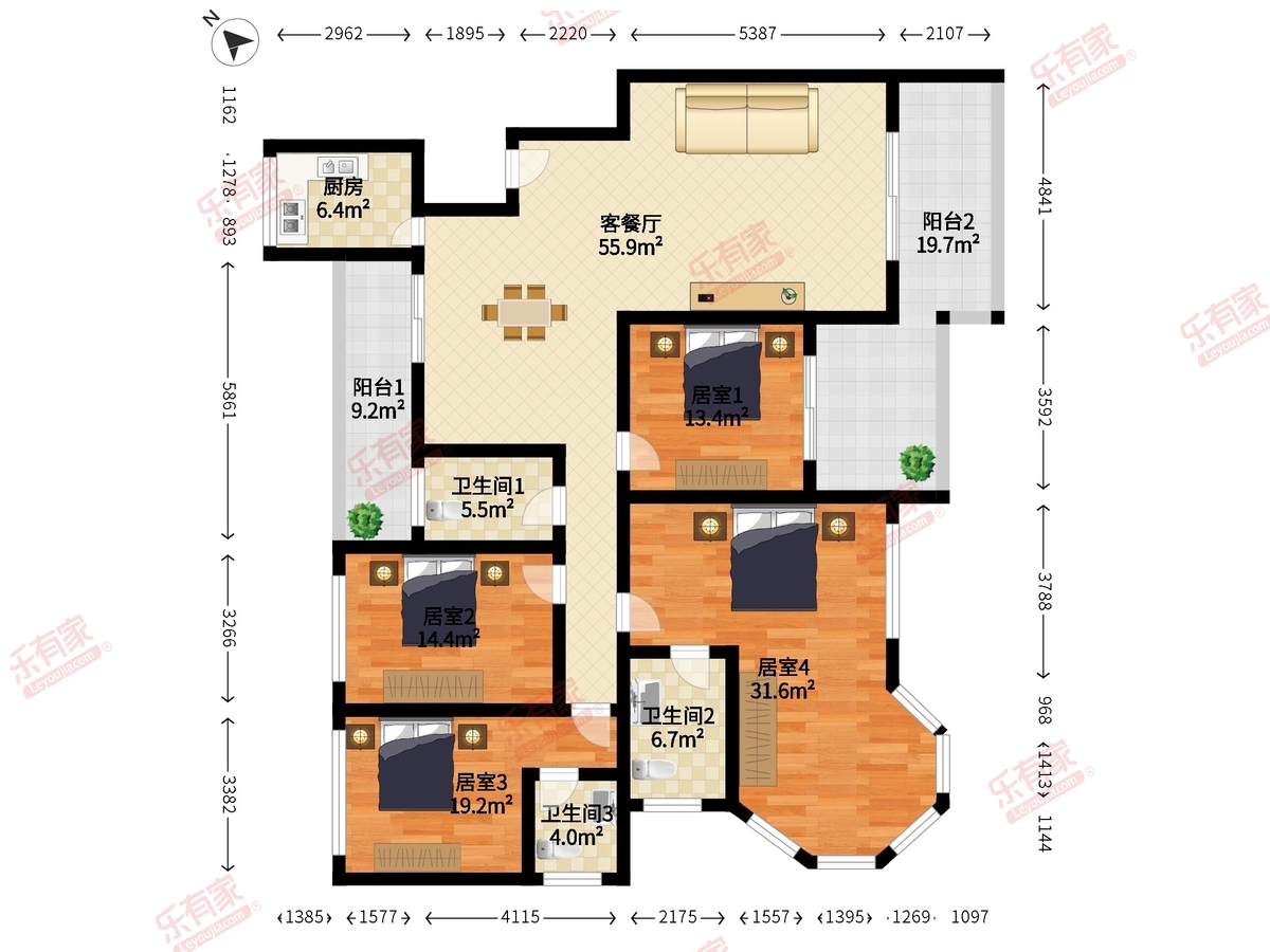 远洋城尊域（A3）户型图