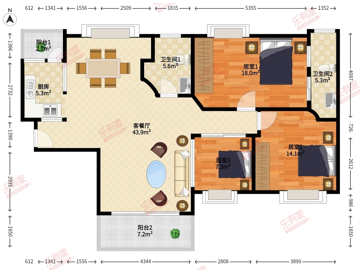 雅居乐鸿禧华庭户型图