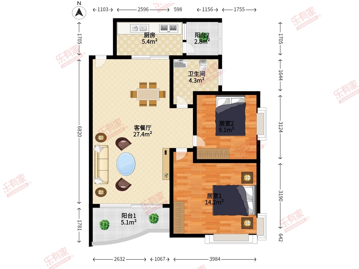观海台花园户型图