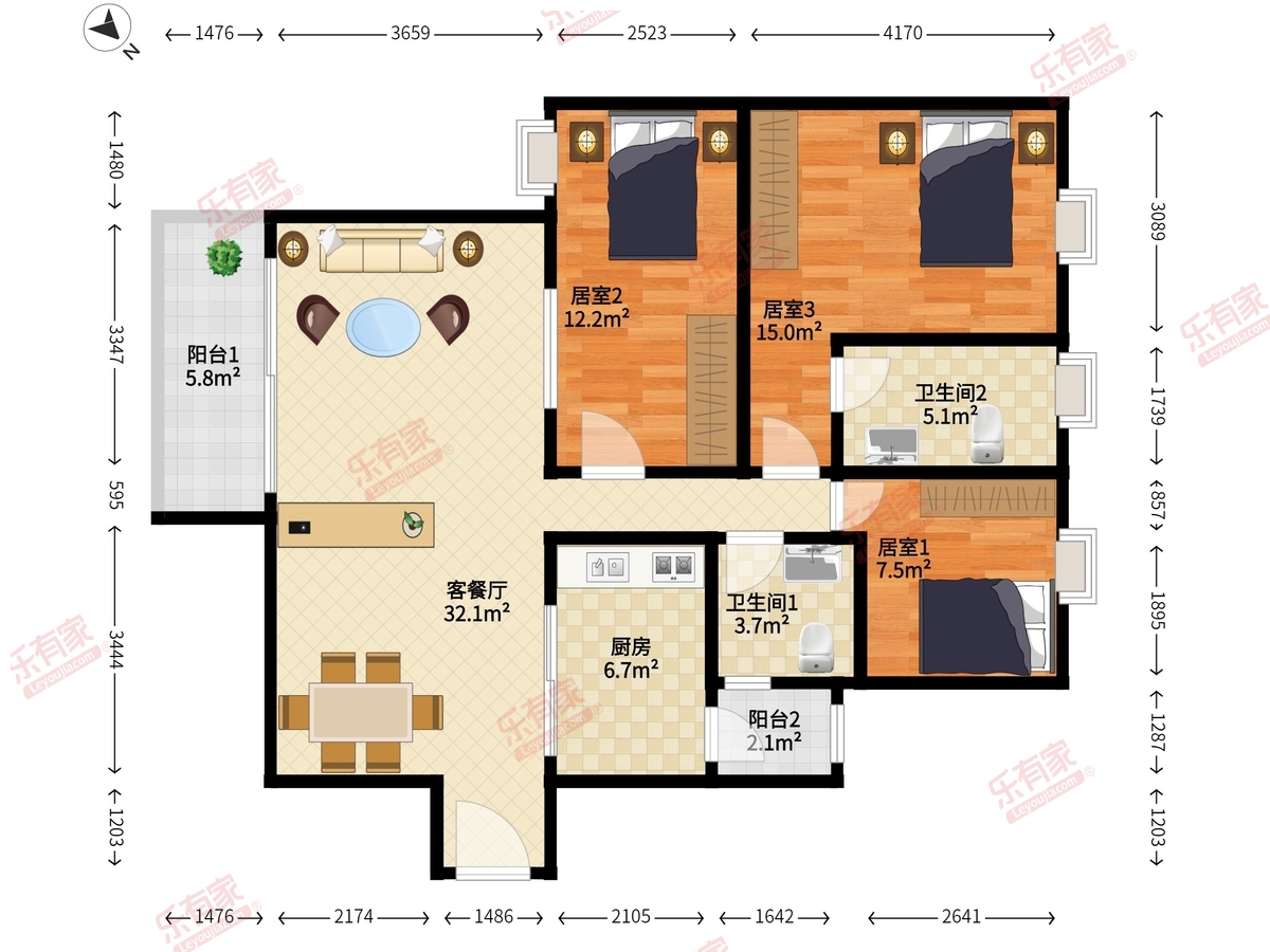 皇御苑B区户型图