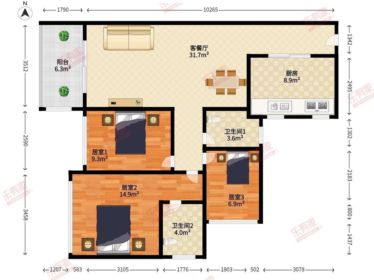 福盈中央山花园户型图