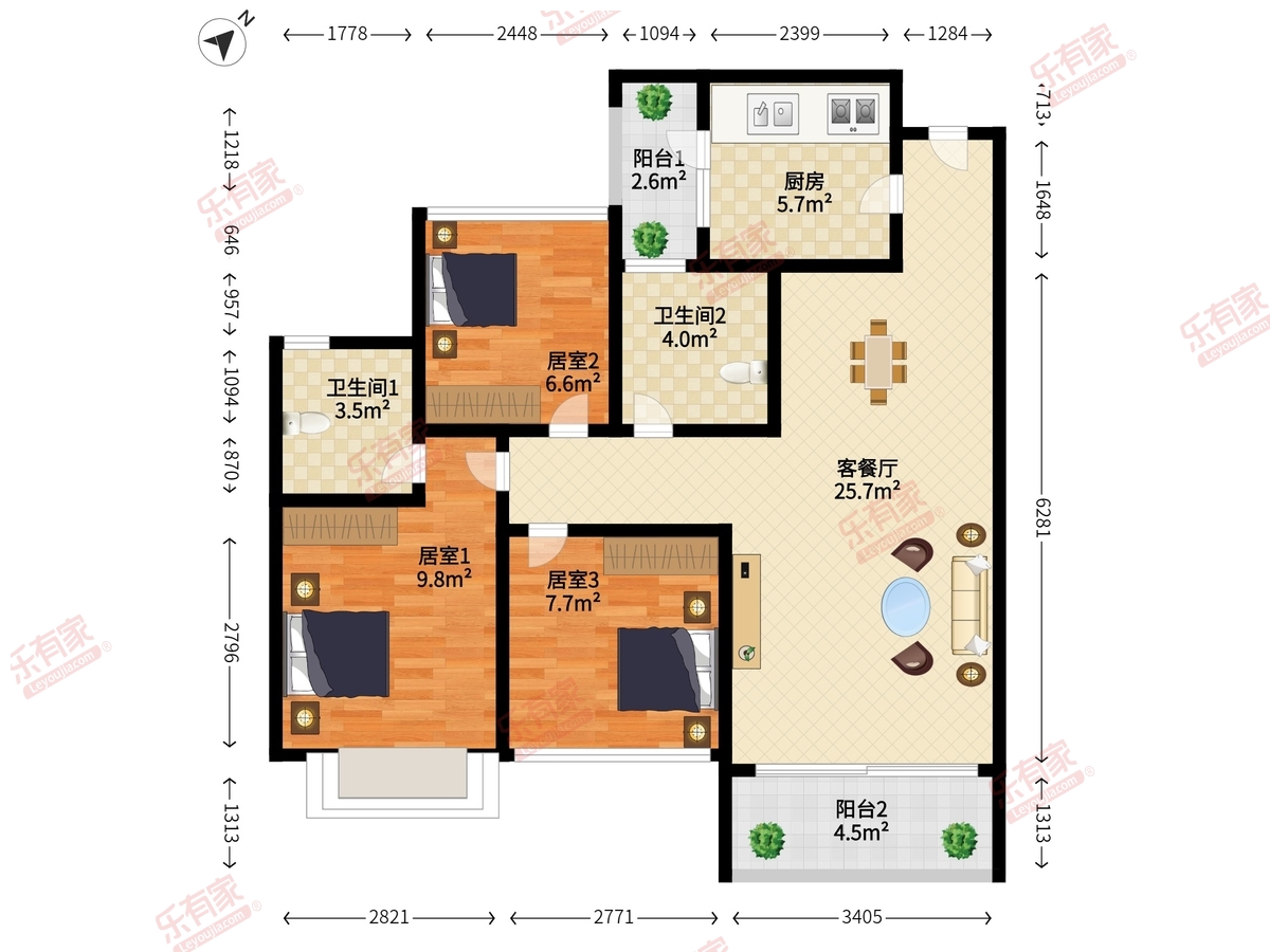 龙岗中心城舒适三房，家私齐全，随时可以看房-佛山金地龙城中央二期租房