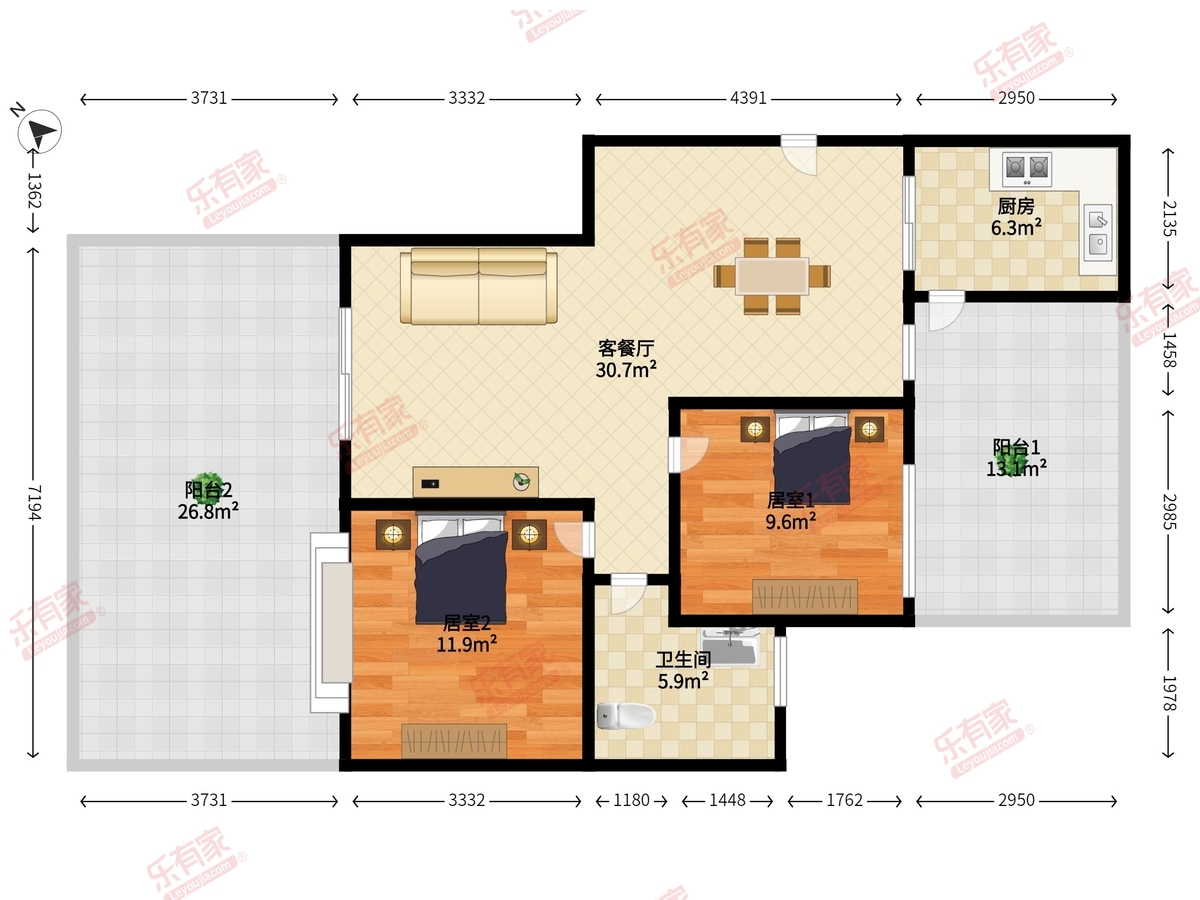 朗晴名门户型图