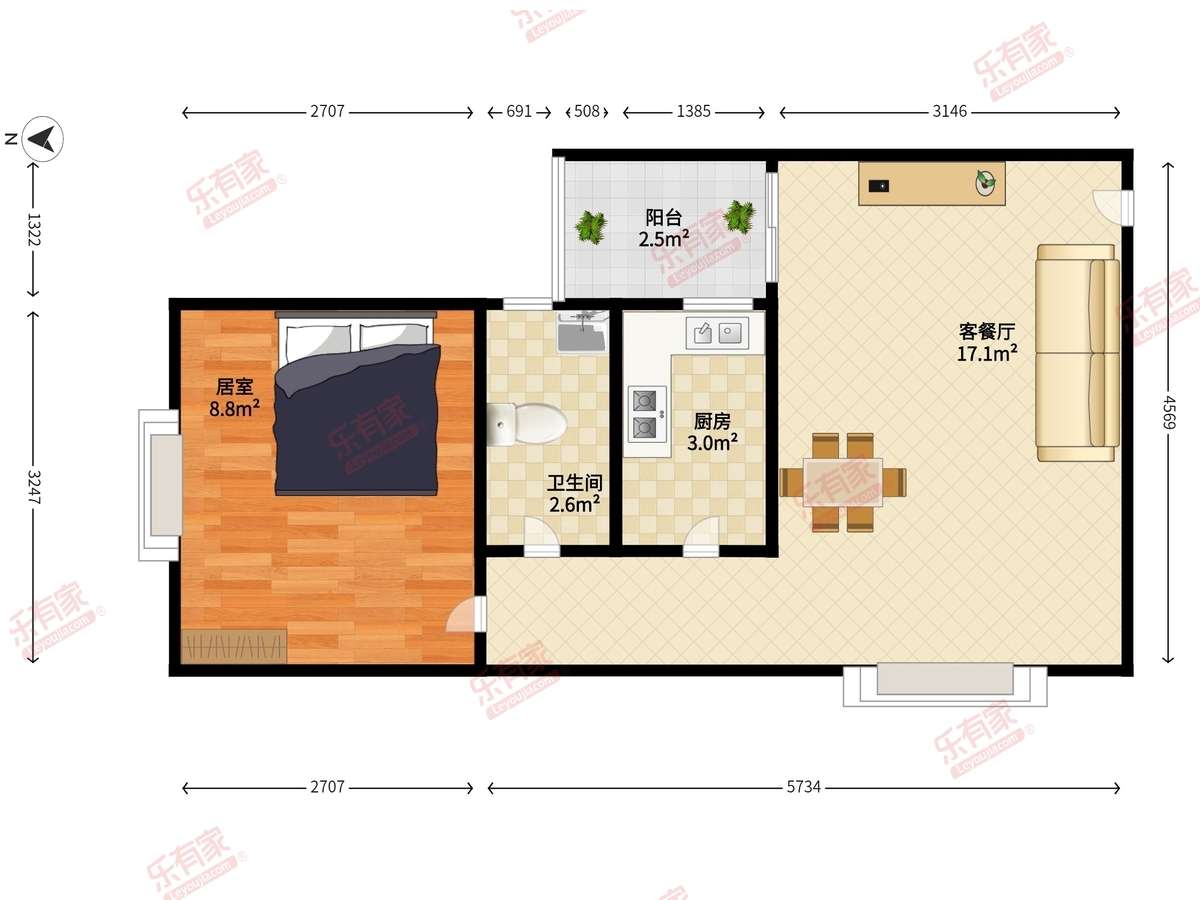 楚丰广场2栋（禾田小筑）户型图
