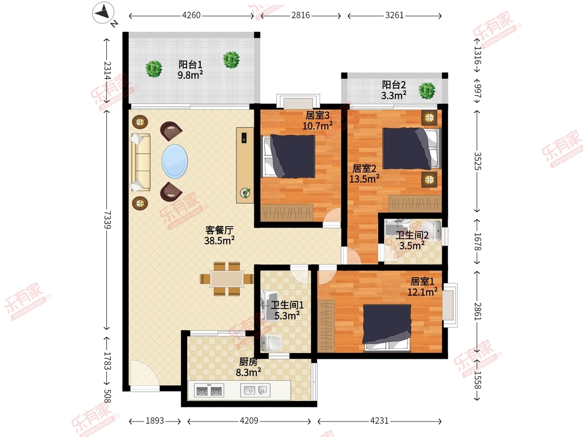 鸿润花园户型图
