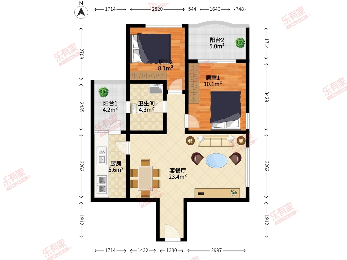 福满阁 3房2厅1卫 81㎡-广州福满阁租房