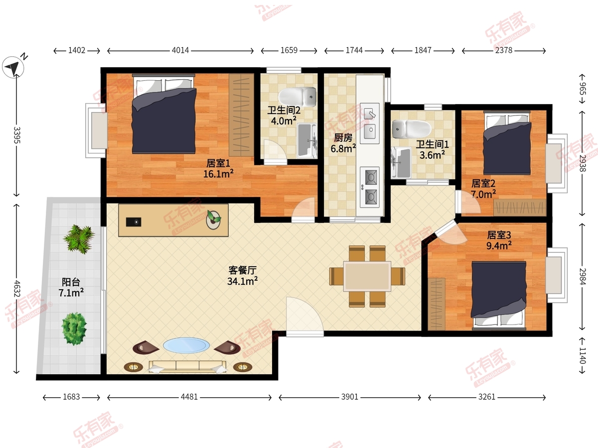 风和日丽花园一期户型图