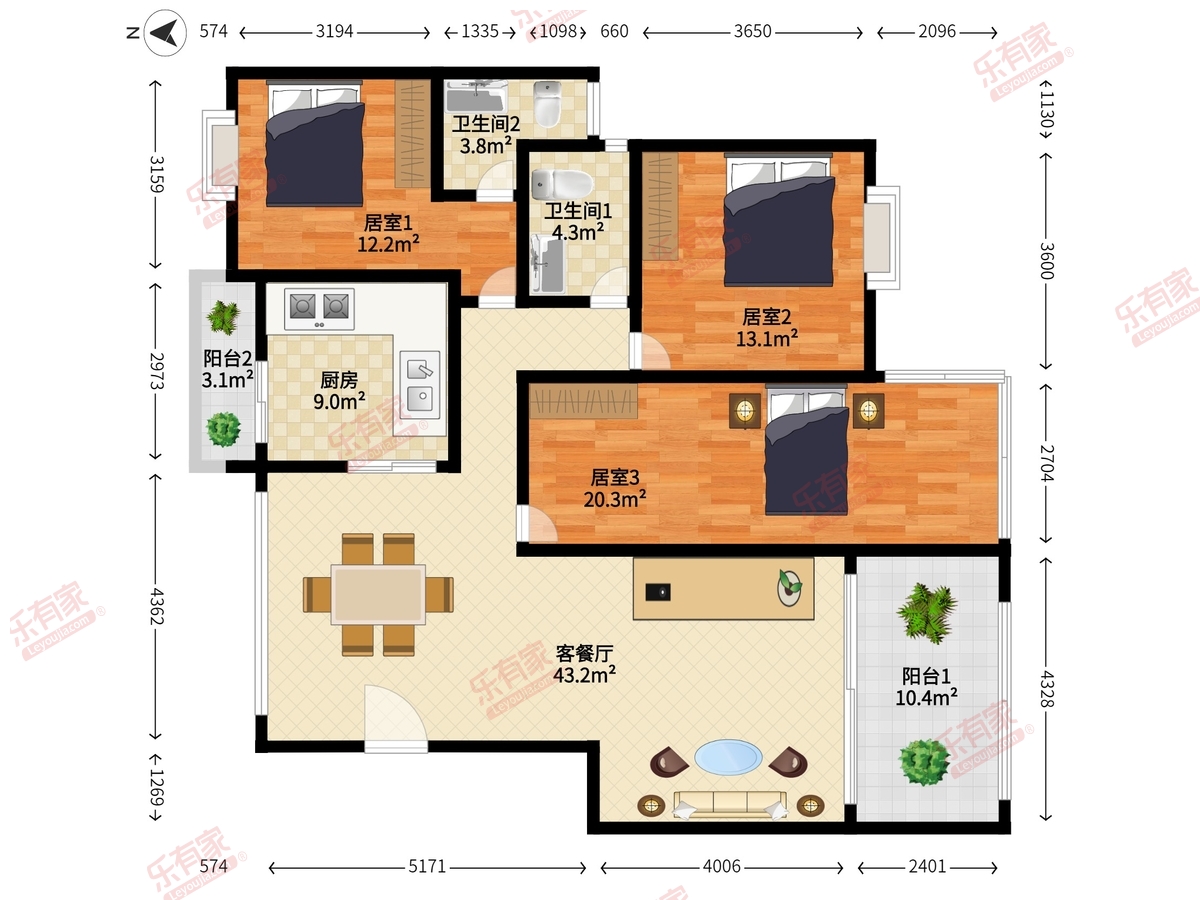 中航格澜花园户型图