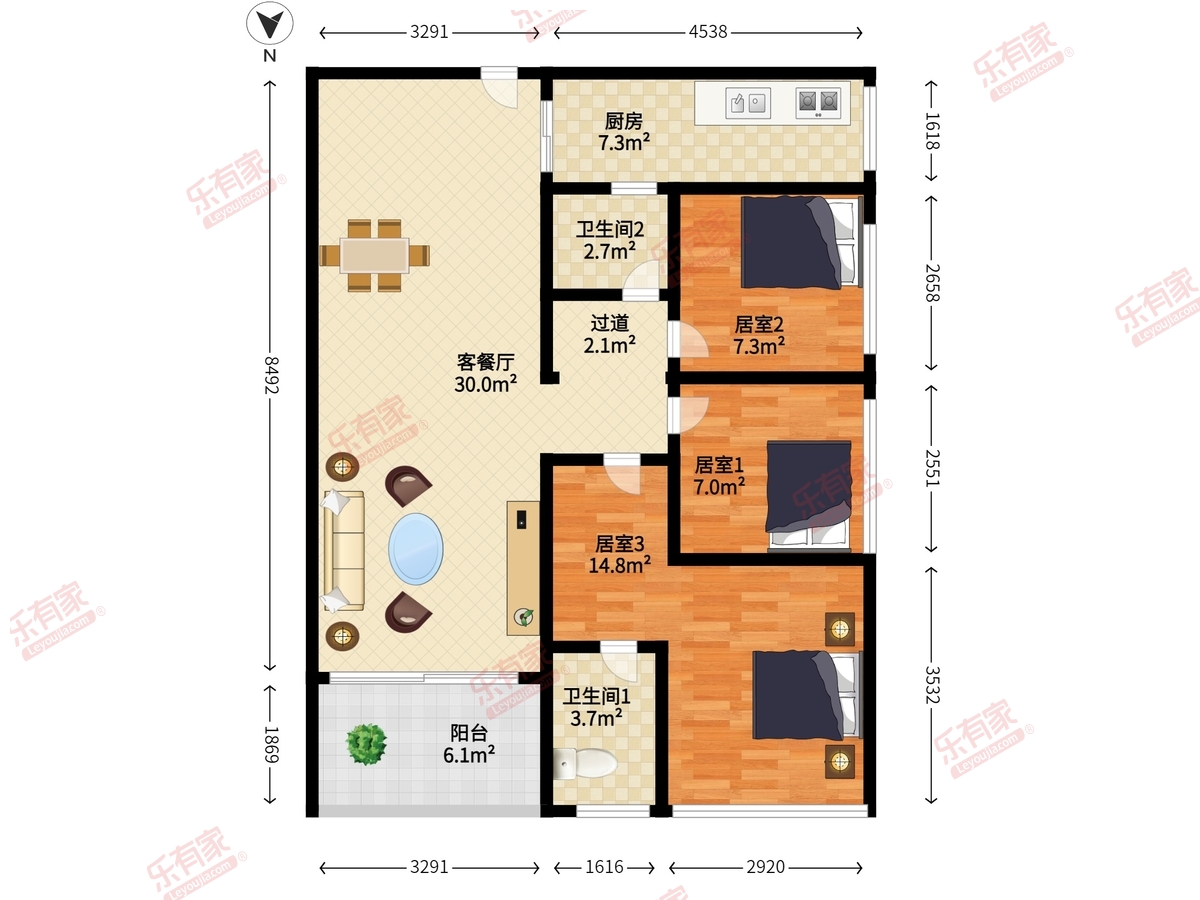 流塘阳光花园户型图