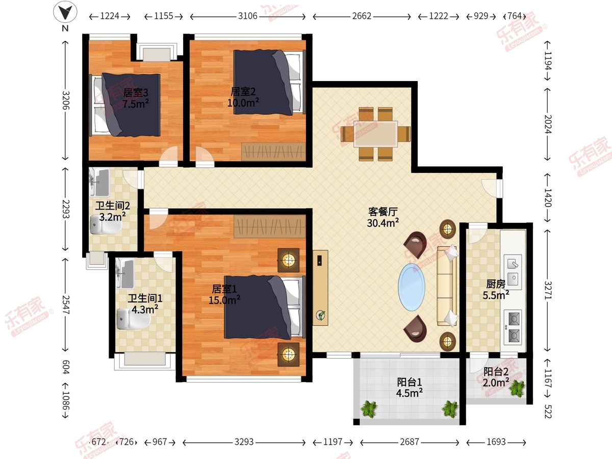 日辉台花园户型图