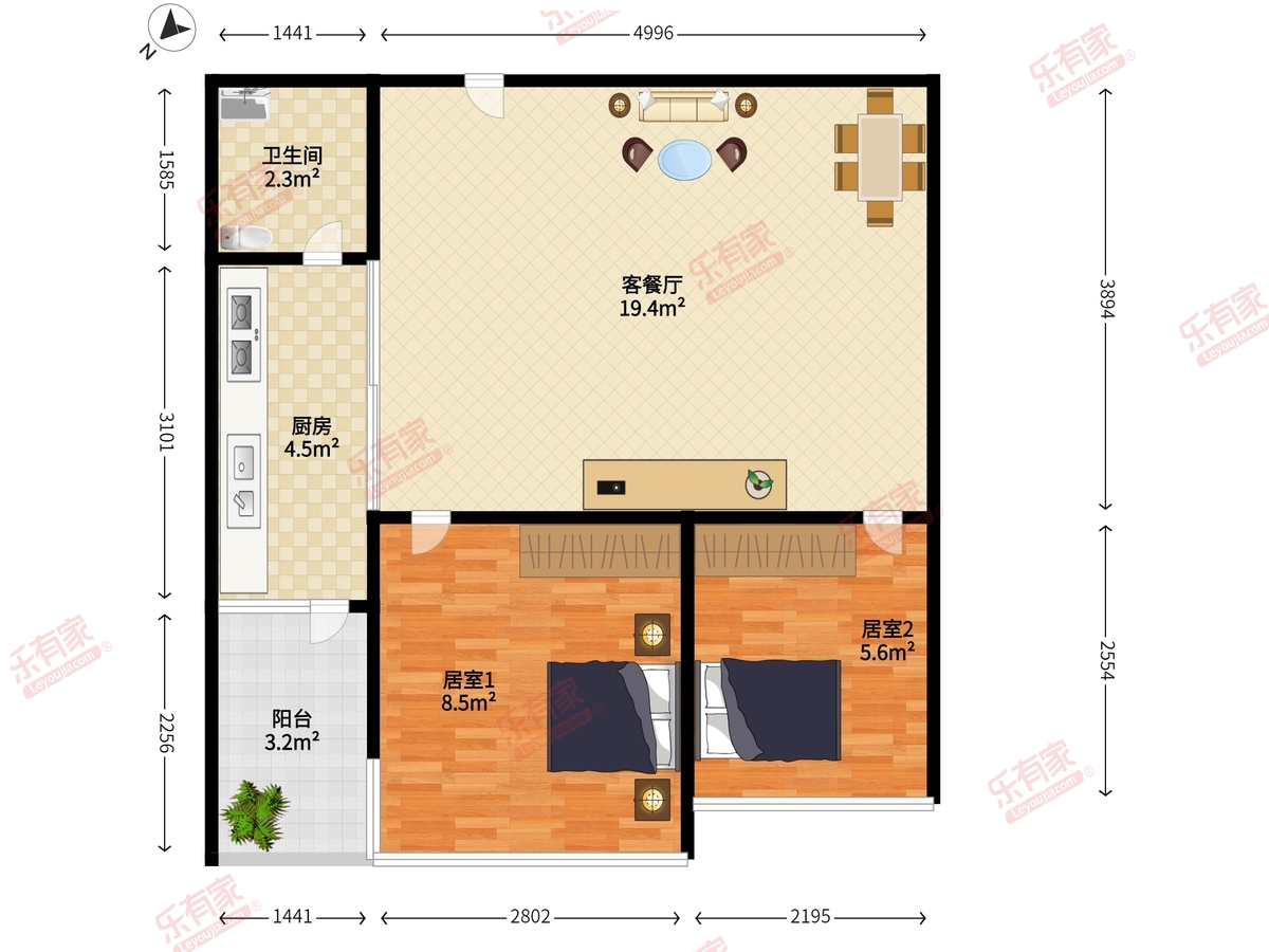 白金假日公寓户型图
