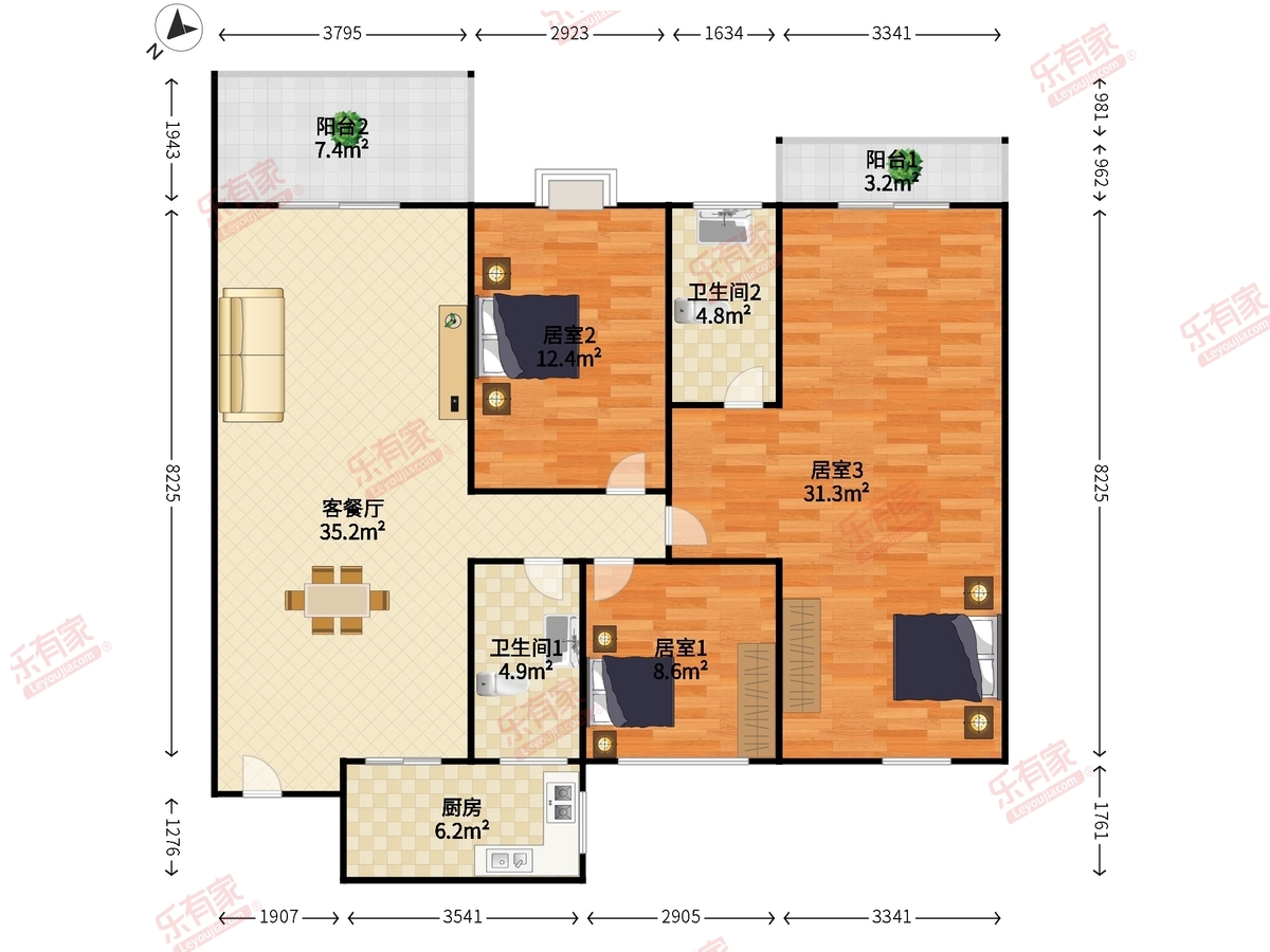 阳光假日花园户型图