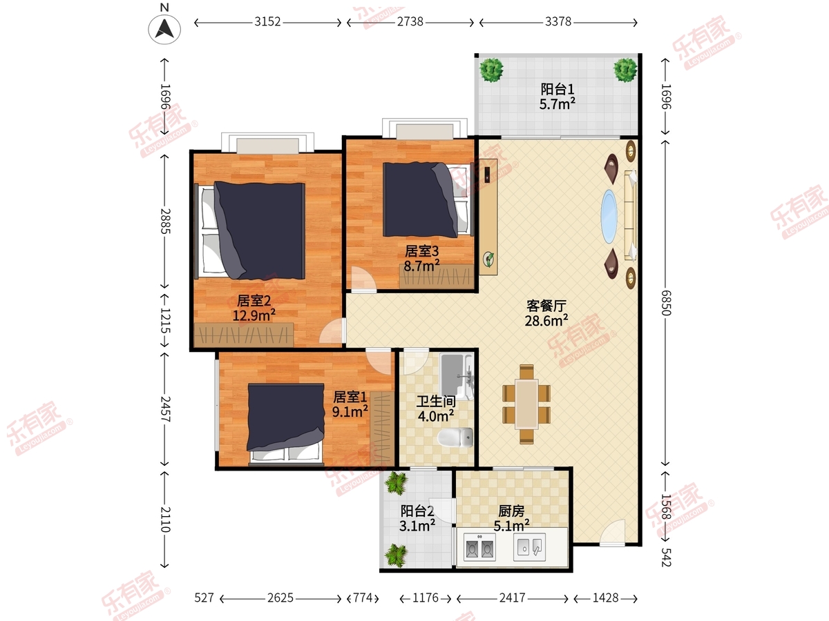 雅居乐城南源著户型图