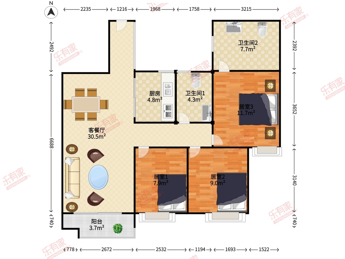 东方骏园1期户型图