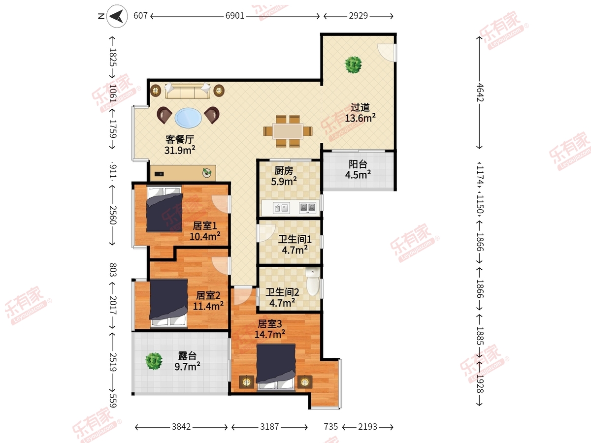 天宝物华户型图