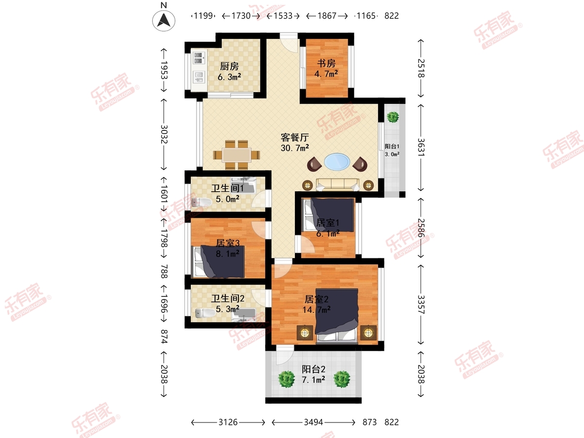 华盛新沙荟名庭（一期）户型图