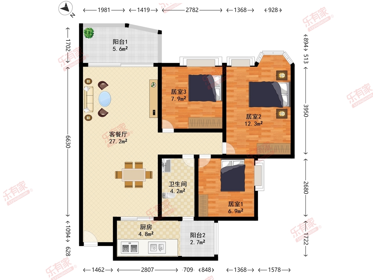 香诗美林三房出租，家私齐全拎包入住，近1号线地铁-广州香诗美林花园租房