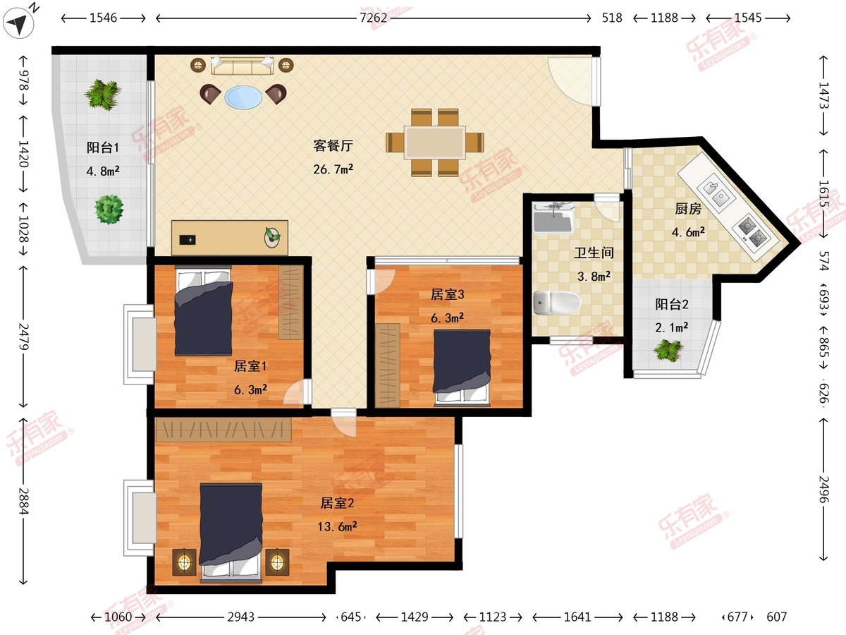 碧海蓝天明苑户型图