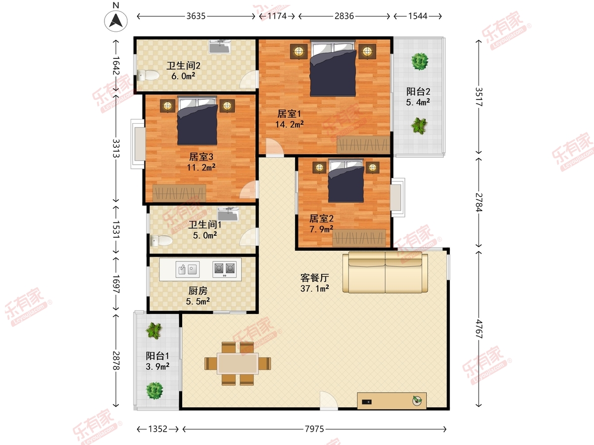 新锦安雅园户型图