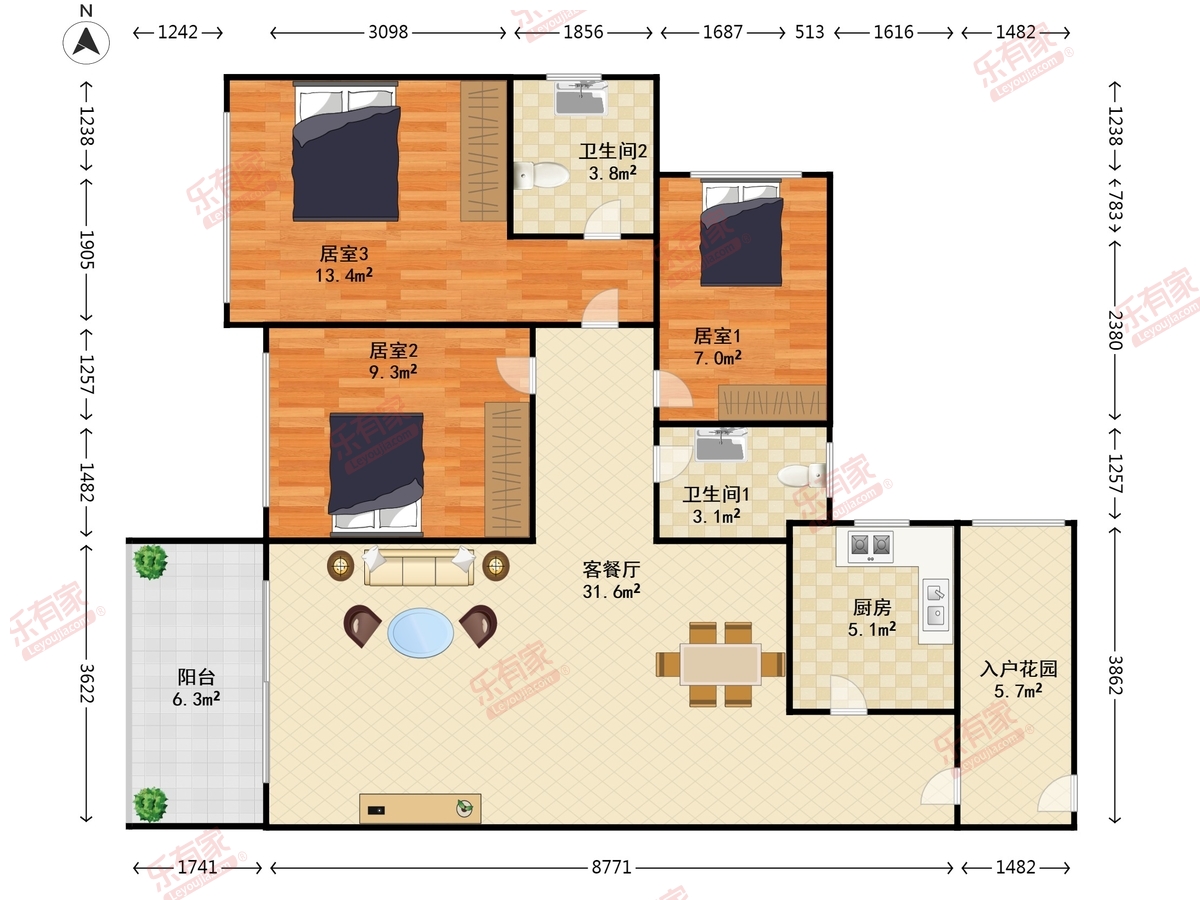 福盈中央山花园户型图